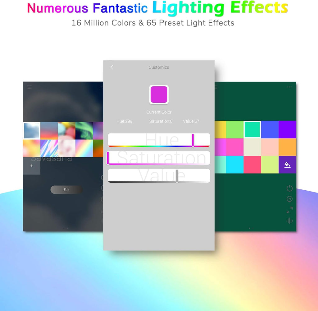 6.6 Ft WIFI Smart LED Strip Light Kit 5050 RGB Color Changing Pack of 2 O19109