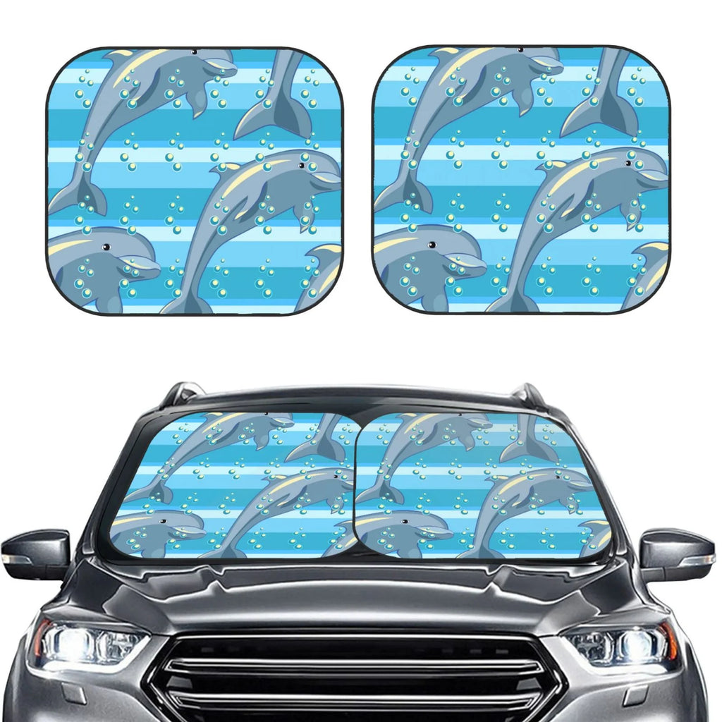 Dolphin Windshield Sun Shade 2-Piece Car Front Window Sunshade X66520