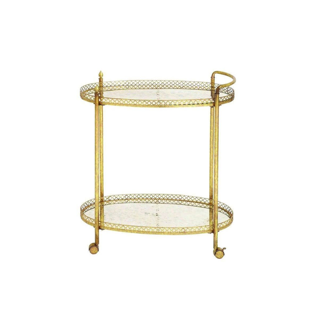 Gold Iron Traditional Bar Cart Q355833