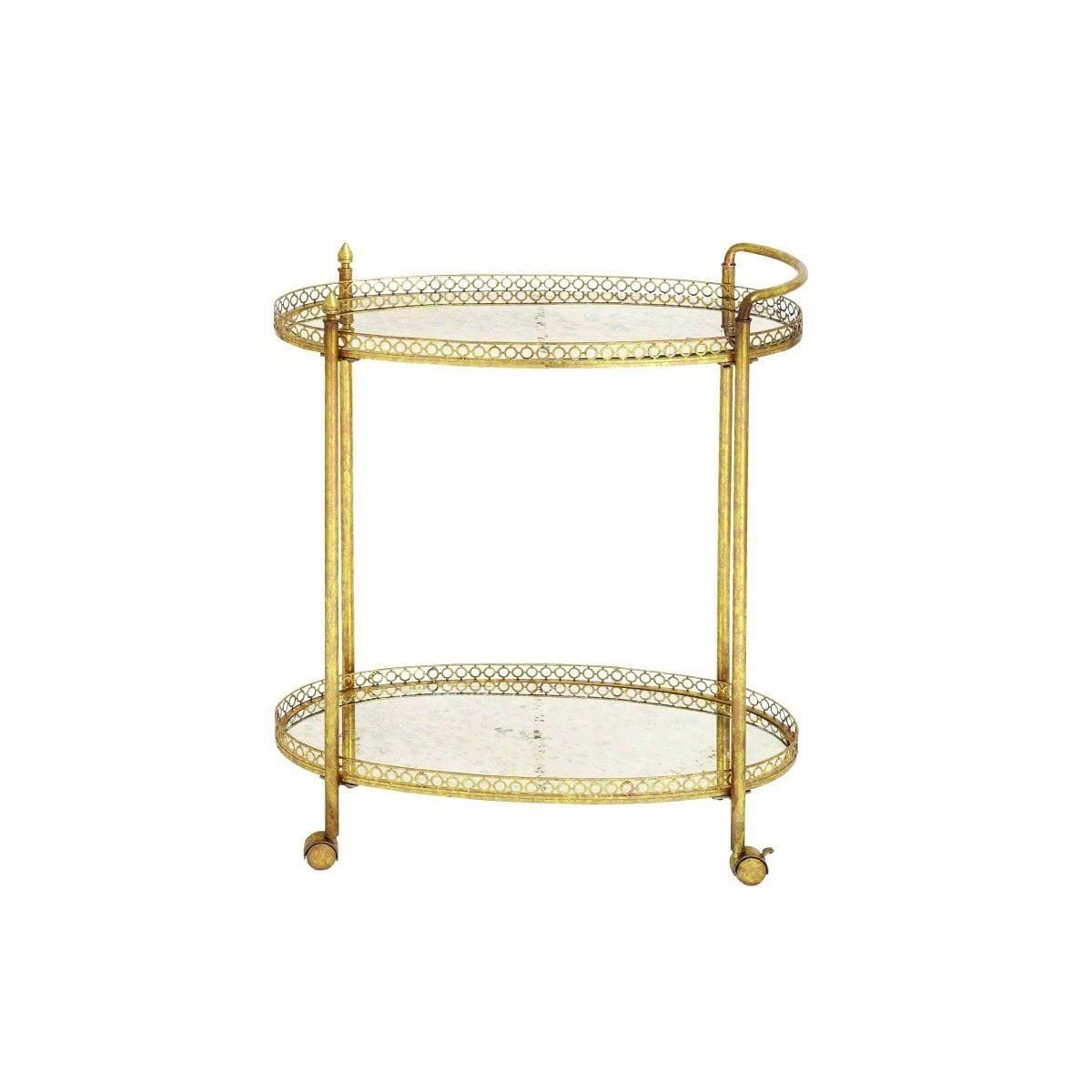 Gold Iron Traditional Bar Cart Q355833
