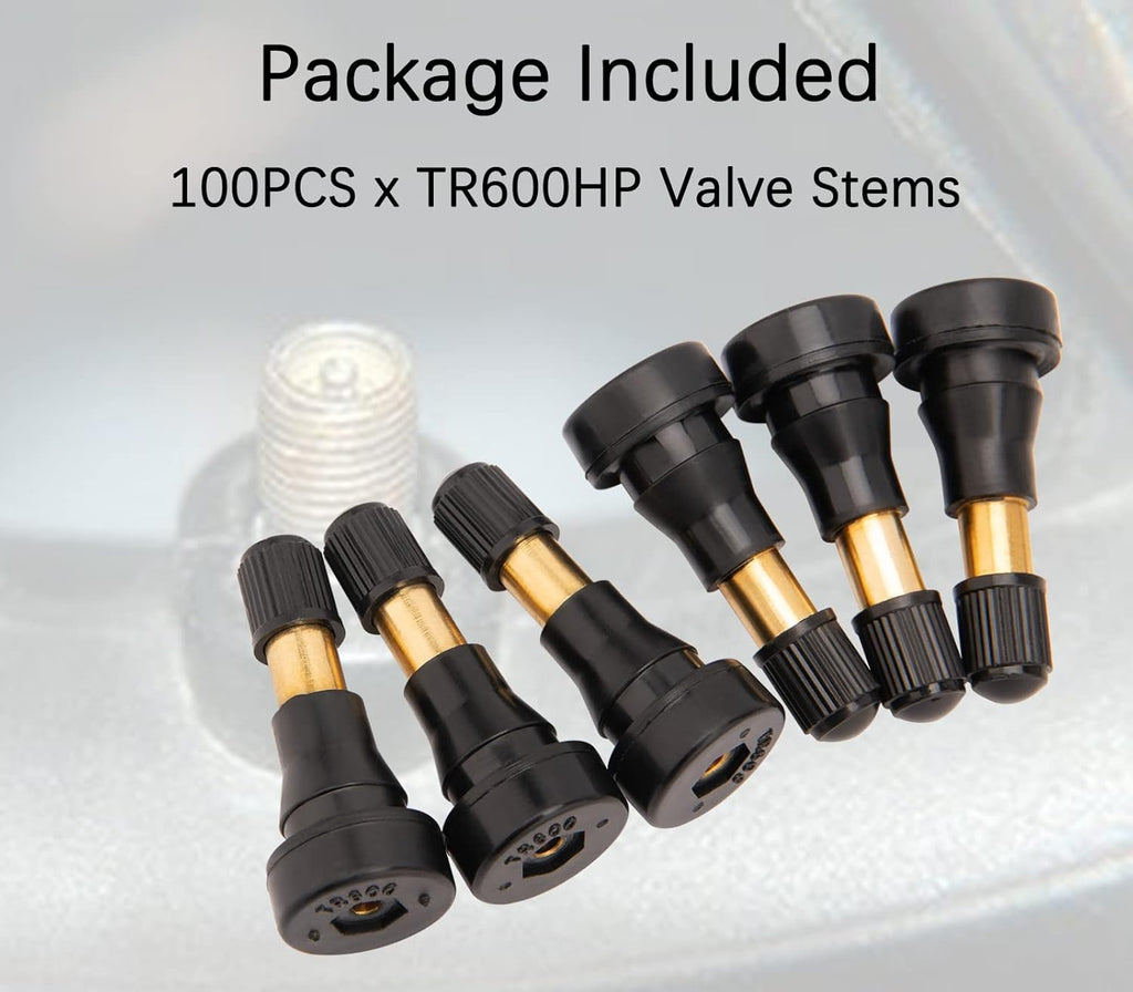High Pressure Brass Rubber Snap-in Tire Valve Stem (100 Pack) G426986