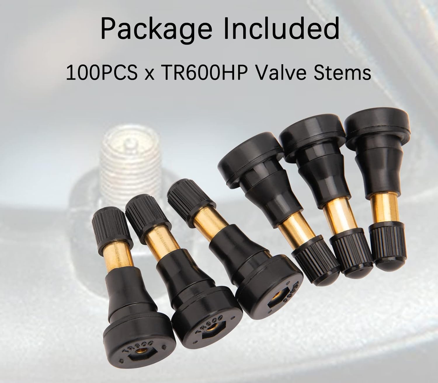 High Pressure Brass Rubber Snap-in Tire Valve Stem (100 Pack) G426986