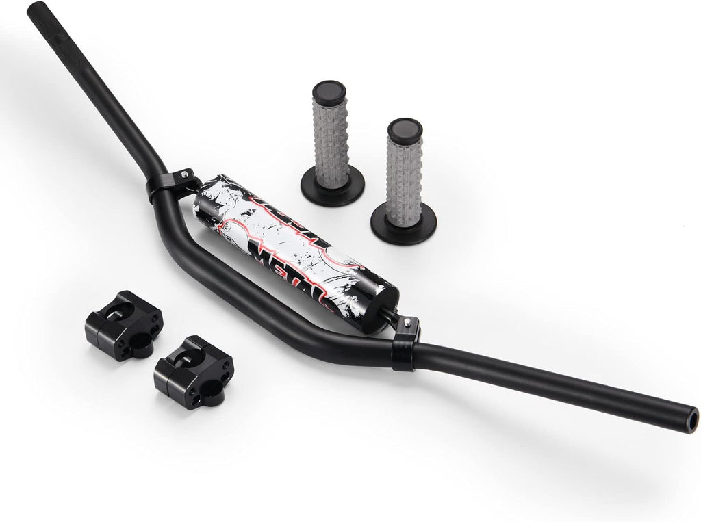 1 1/8" 28mm Handlebars 4 Pcs with Bar Pad, Universal Grips, Handlebar Brackets (Black) Pack of 2 T149291