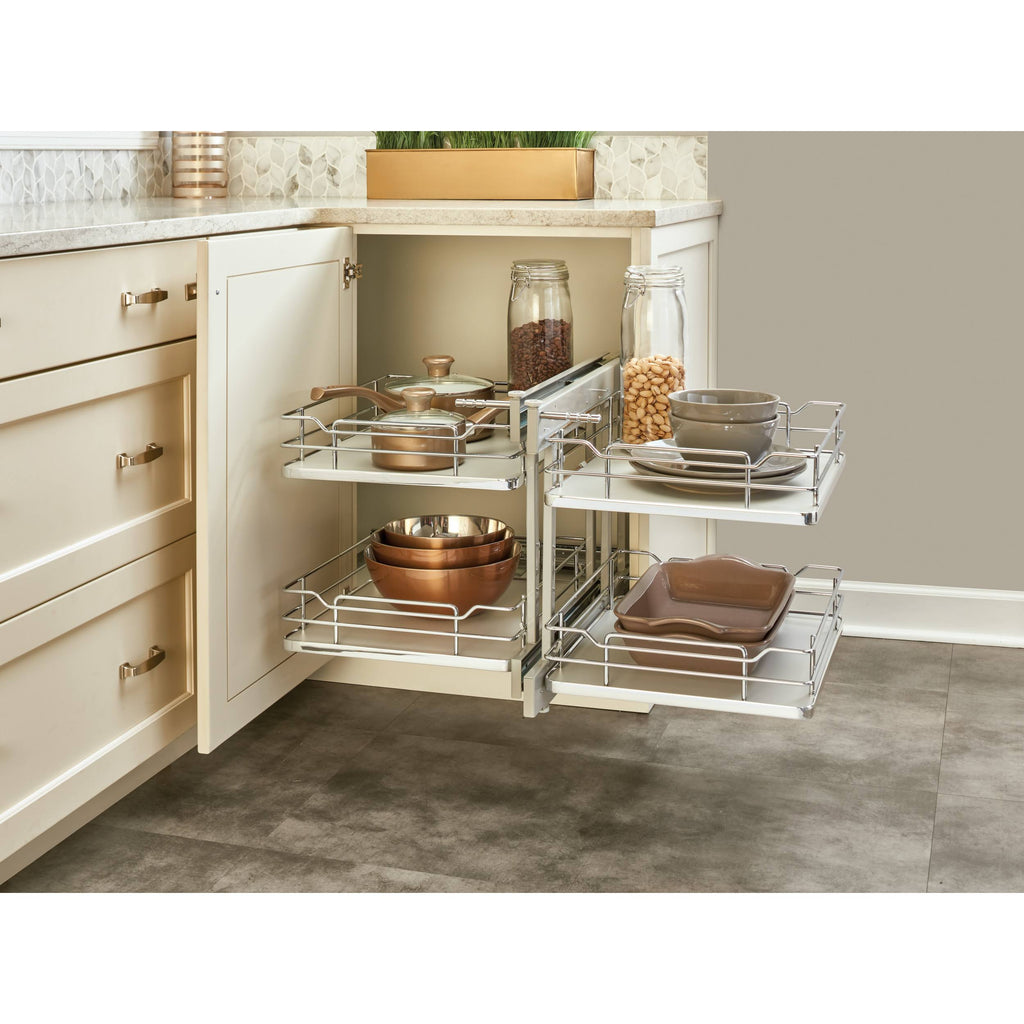 Gray Blind Corner Organizer Soft-Close X46949