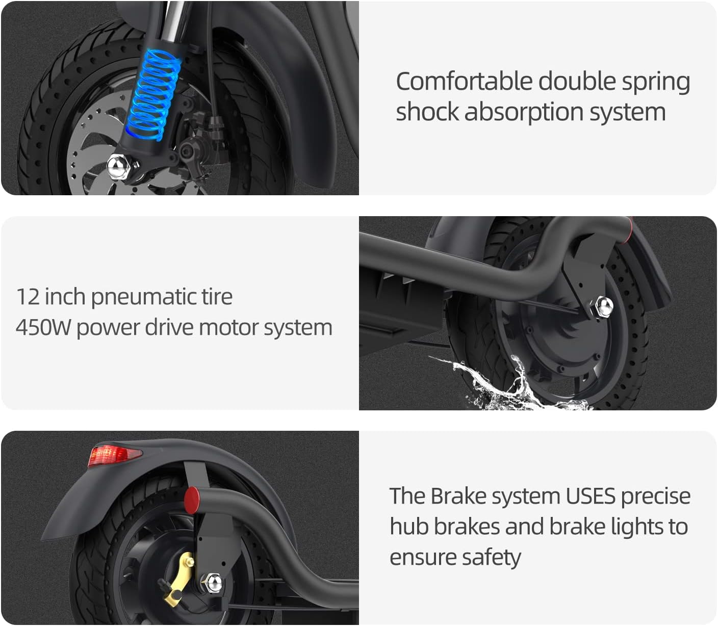 12-inch Pneumatic Tire Foldable All-Terrain Electric Scooter U1181