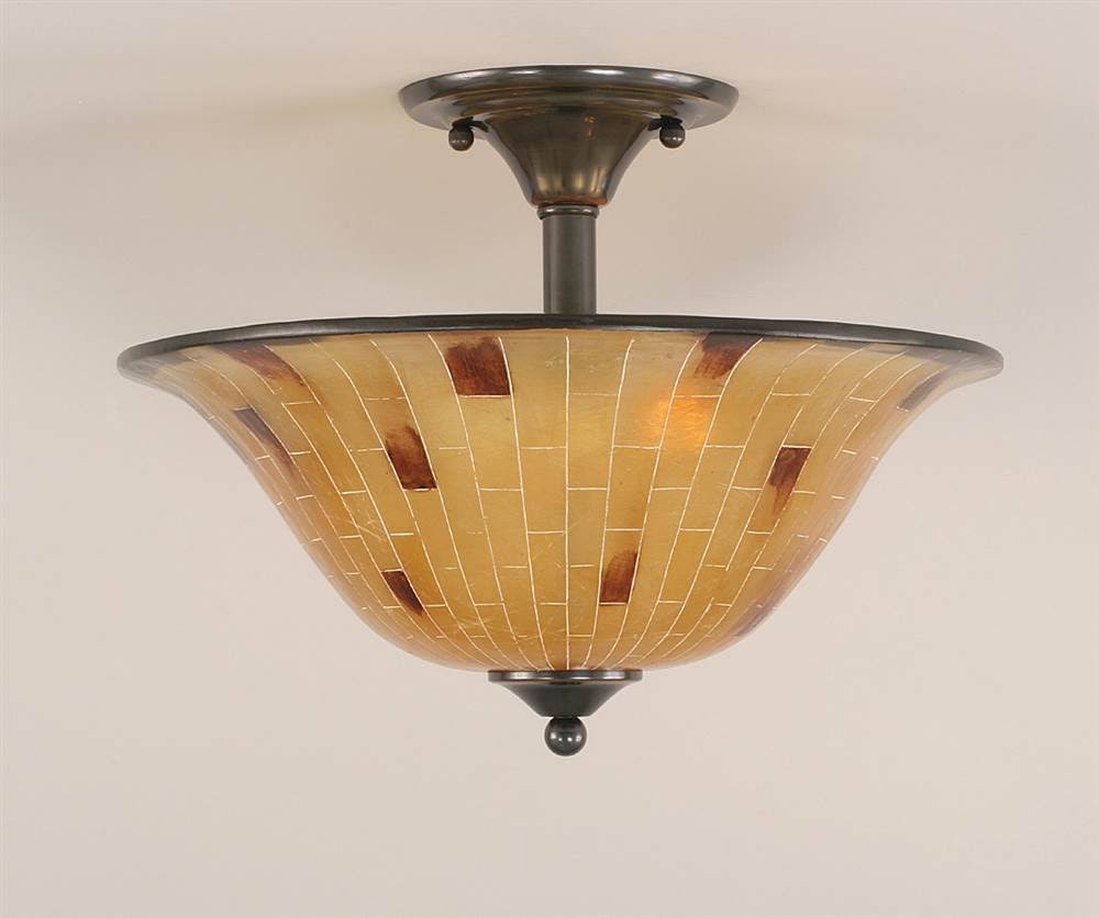 Two Light Semi-Flush Mount Black Copper J84964