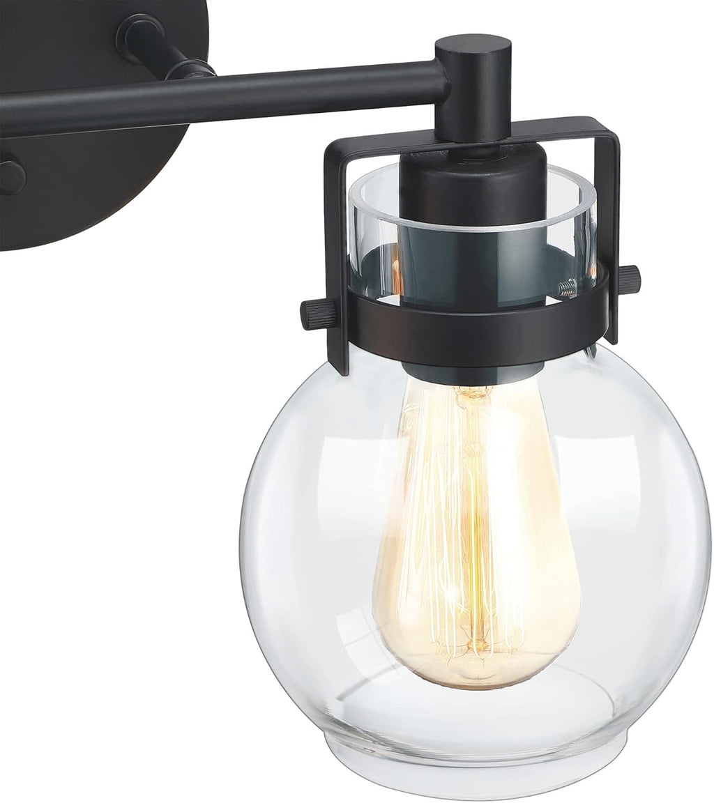 2 Light Black Metal Wall Sconce Lamp Fixture P6061