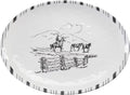 Black And White Melamine Serving Platter T34360