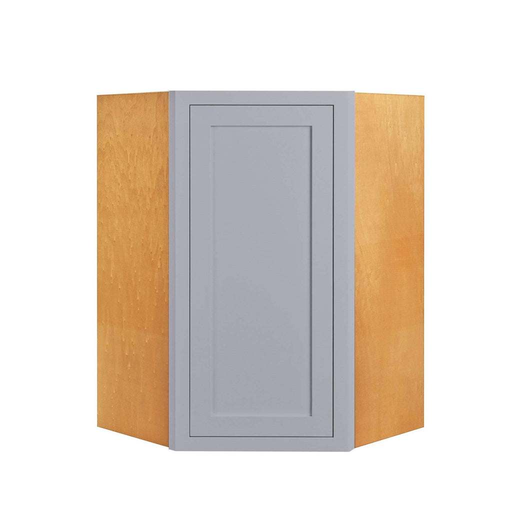 27 inch Wide 39 inch Tall 14 inch Deep Light Gray Inset Shaker Wall Cabinet Q527