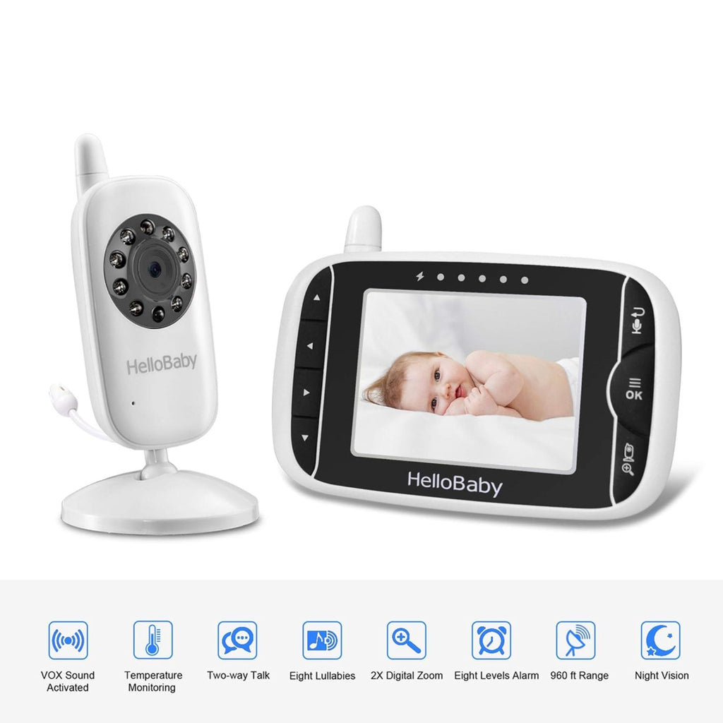 Video Baby Monitor with Camera and Audio, Night Vision, Talk Back, 960ft Range, Pack of 2 C13654