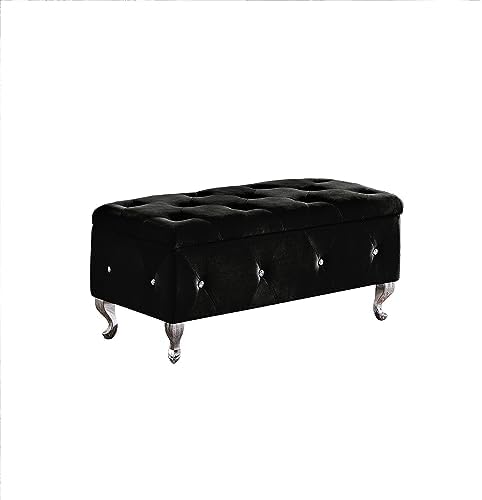 Velvet Flip Top Entryway Bench Seat with Safety Hinge F236736