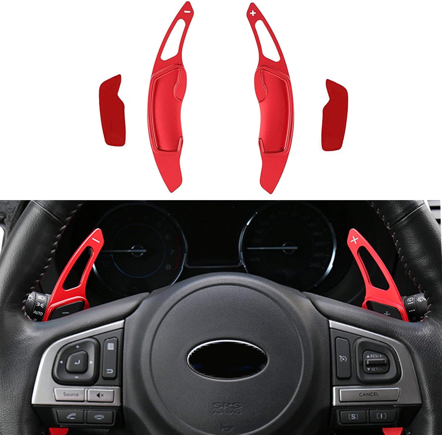 Aluminum Alloy Paddle Shift Steering Wheel Shifter Extension (Red) Z403