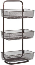 3-Tier Mesh Over the Door Basket Organizer Dark Brown Y929936