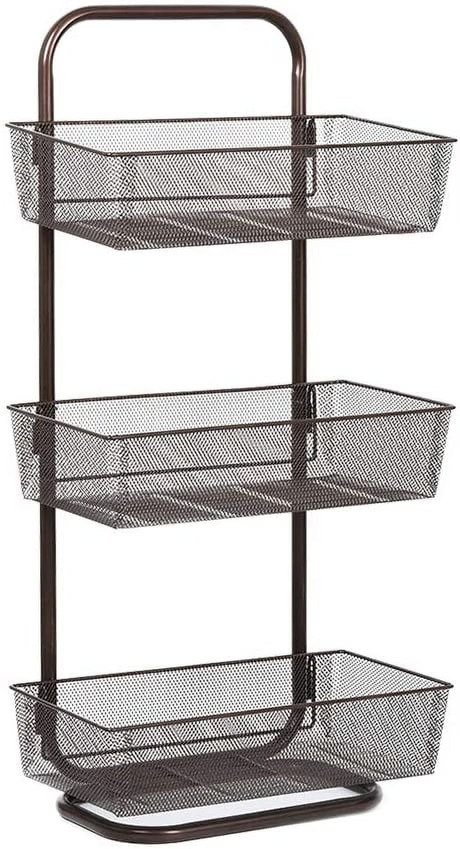3-Tier Mesh Over the Door Basket Organizer Dark Brown Y929936