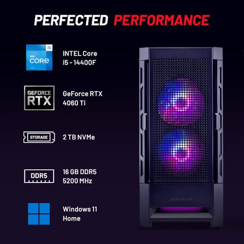 AMD Ryzen 7 5700X 3.4 GHz NVIDIA RTX 4070 1TB NVME SSD 16GB DDR4 RAM 3200 750W Gold PSU 240mm AIO 11AC Wi-Fi Windows 11 Home 64-bit Gaming PC Desktop V6565