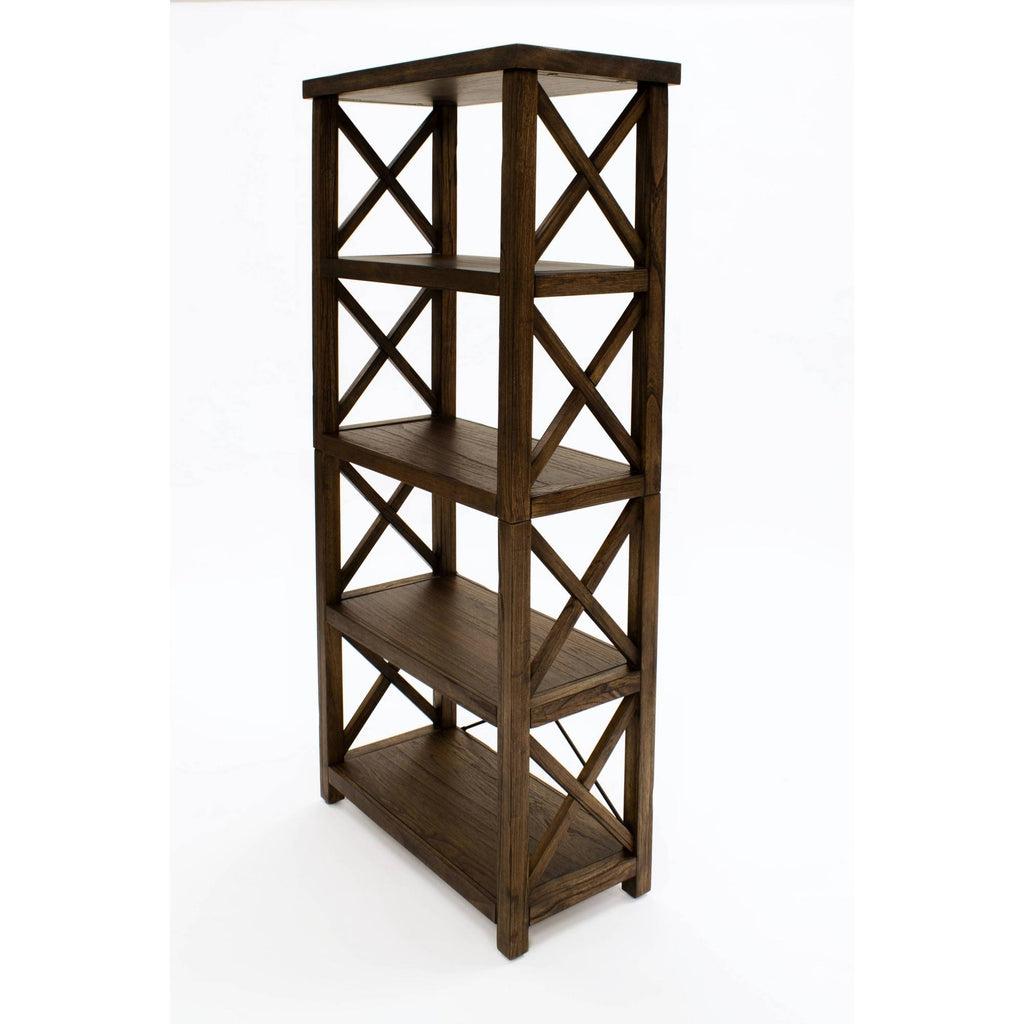 Chestnut Brown Four Shelf Tall Bookcase B314