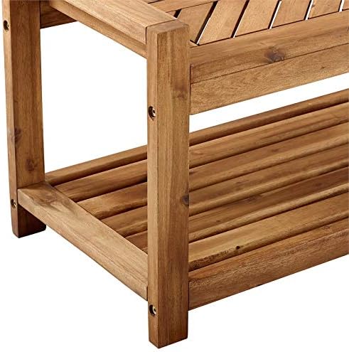 Brown Acacia Wood Patio Storage Bench O533770