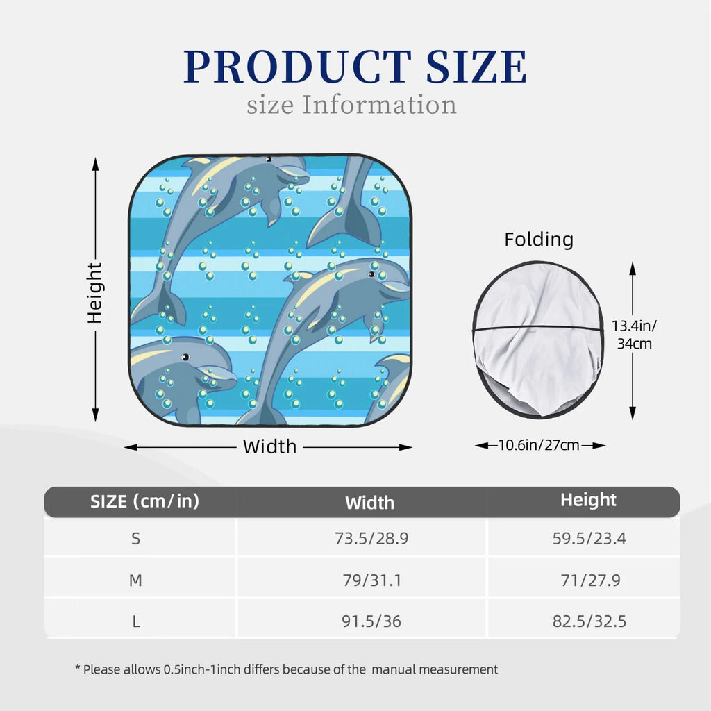 Dolphin Windshield Sun Shade 2-Piece Car Front Window Sunshade X66520