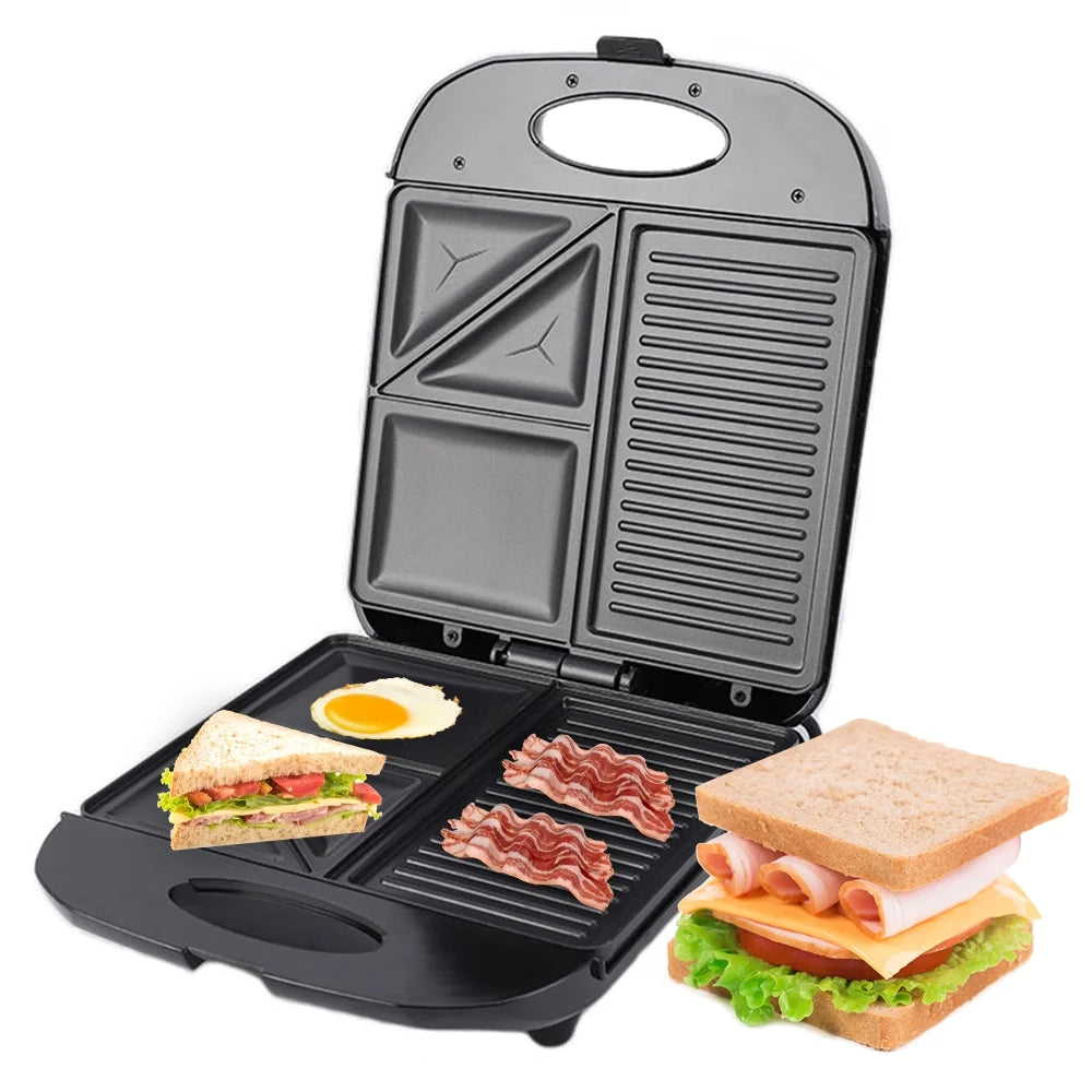1400W Non-Stick 3in1 Electric Grill Waffle Maker L1344