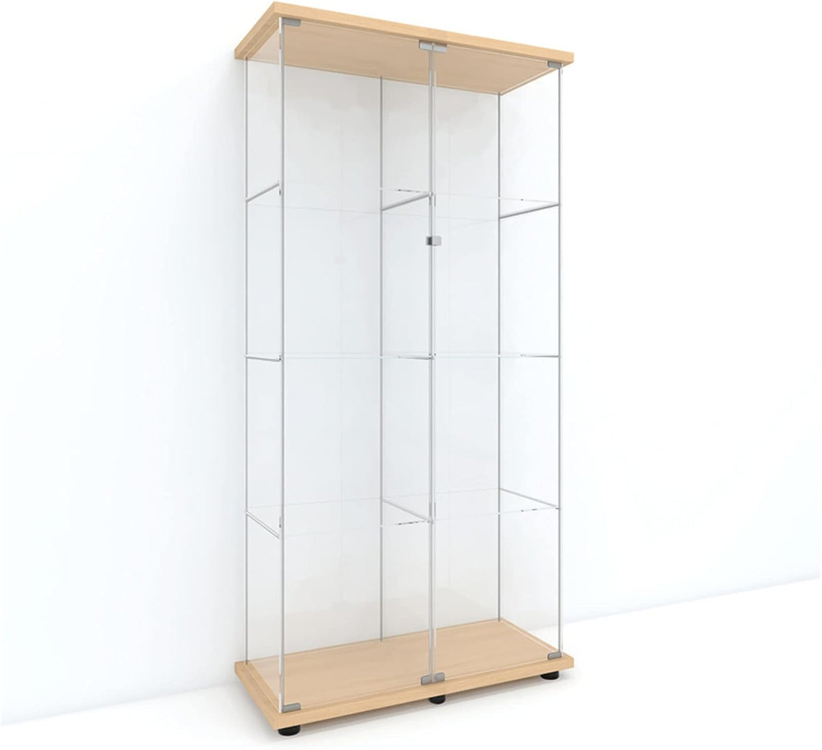 4-Shelf Glass Display Cabinet with Door U5079