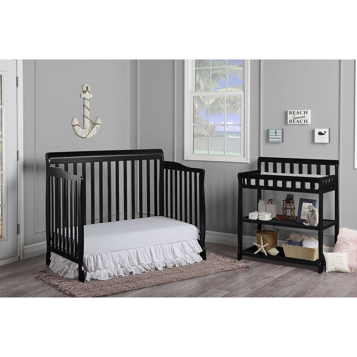 5 in 1 Convertible Crib, Black E619750