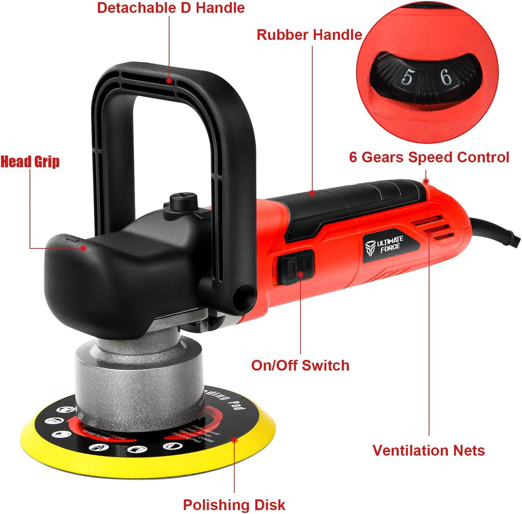 6 Inch Dual Action Random Orbital Car Buffer Polisher B33852