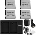 Dual Rapid Battery USB Charger with AC & Auto Plugs, 4-Pk Replacement Batteries, Cleaning Kit, Screen Protector, Mini Tripod Pack of 2 K9040