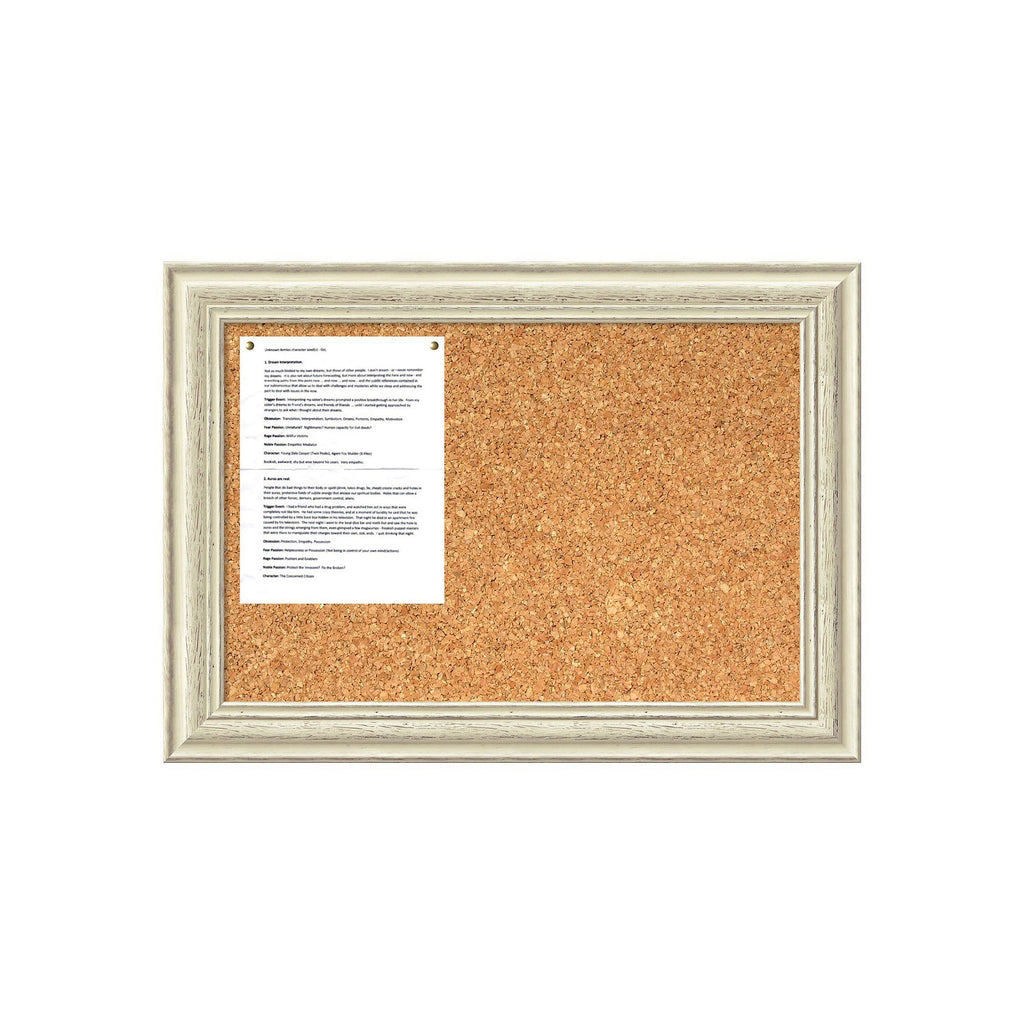 Country Whitewash Framed Cork Board P827