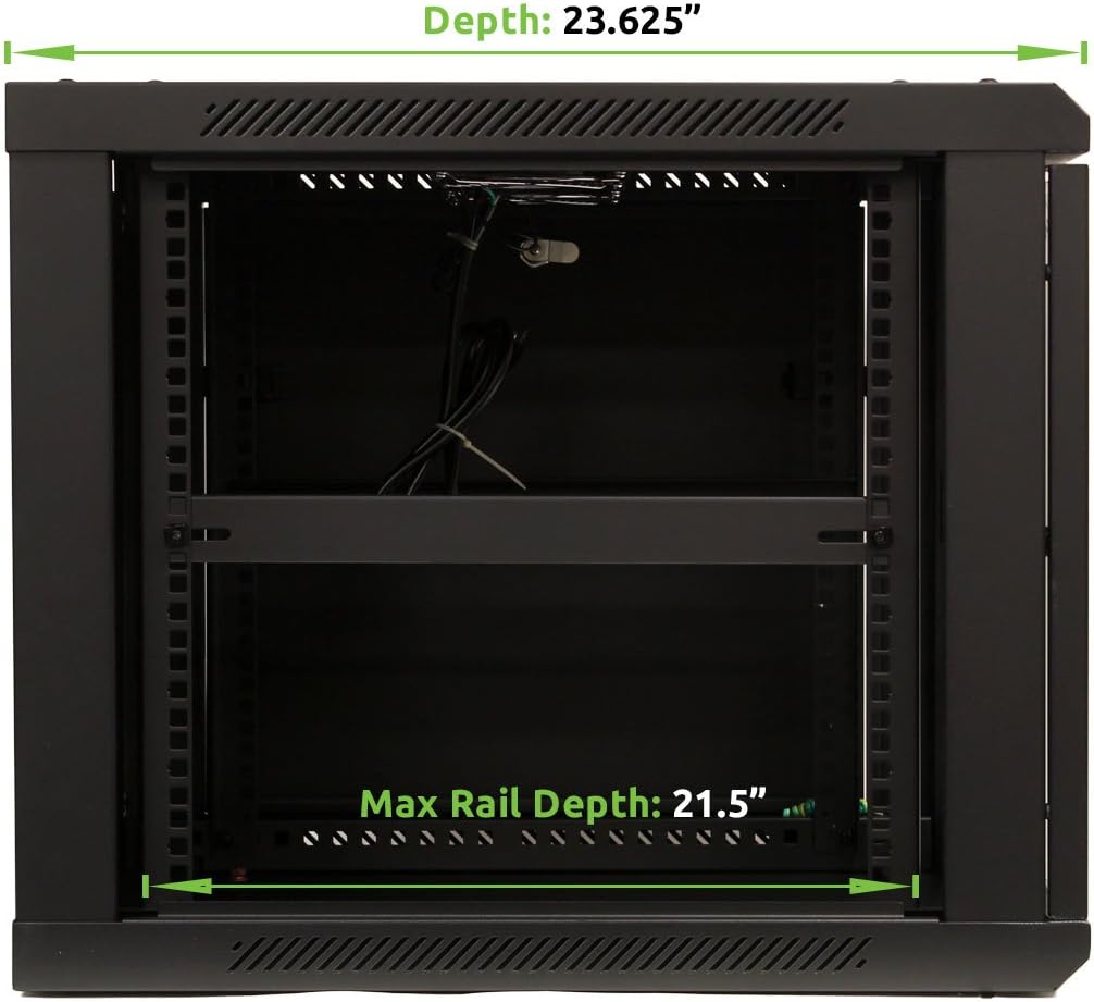 9U Wall Mount 19 Inch Server Cabinet Rack Enclosure with Glass Door G4765