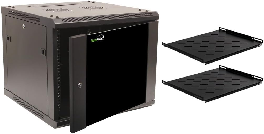 9U Wall Mount 19 Inch Server Cabinet Rack Enclosure with Glass Door G4765