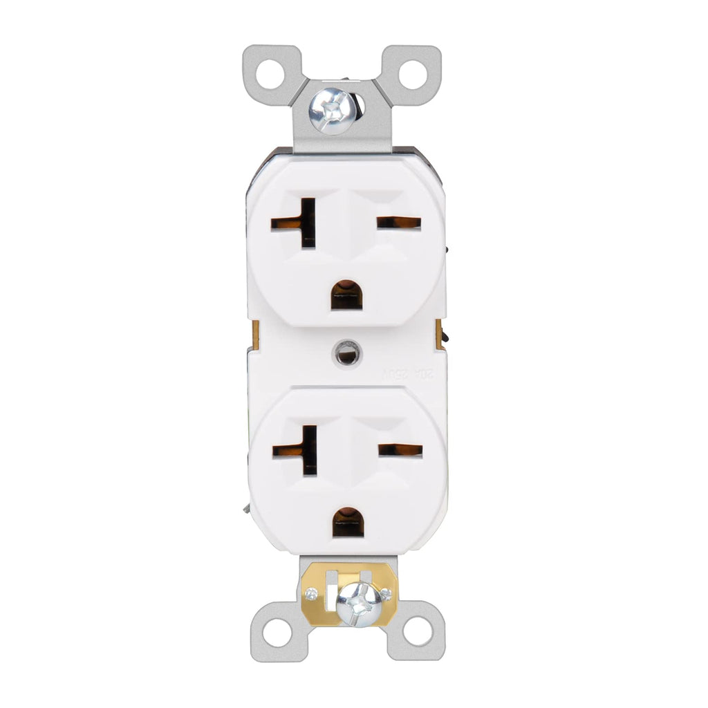 20Amp 250V 2 Pole 3 Wire White 10-Pack Wall Outlet Receptacle W31676