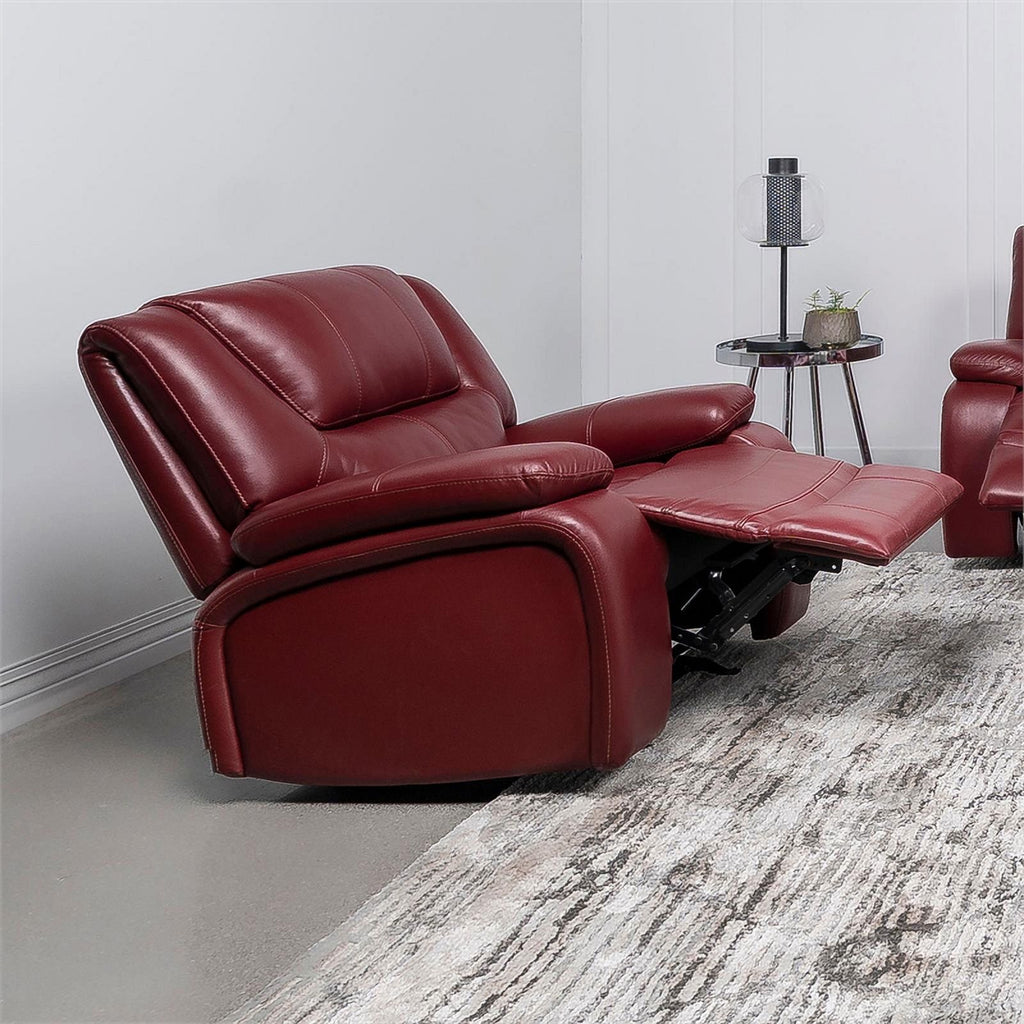Red Faux Leather Glider Recliner E827273