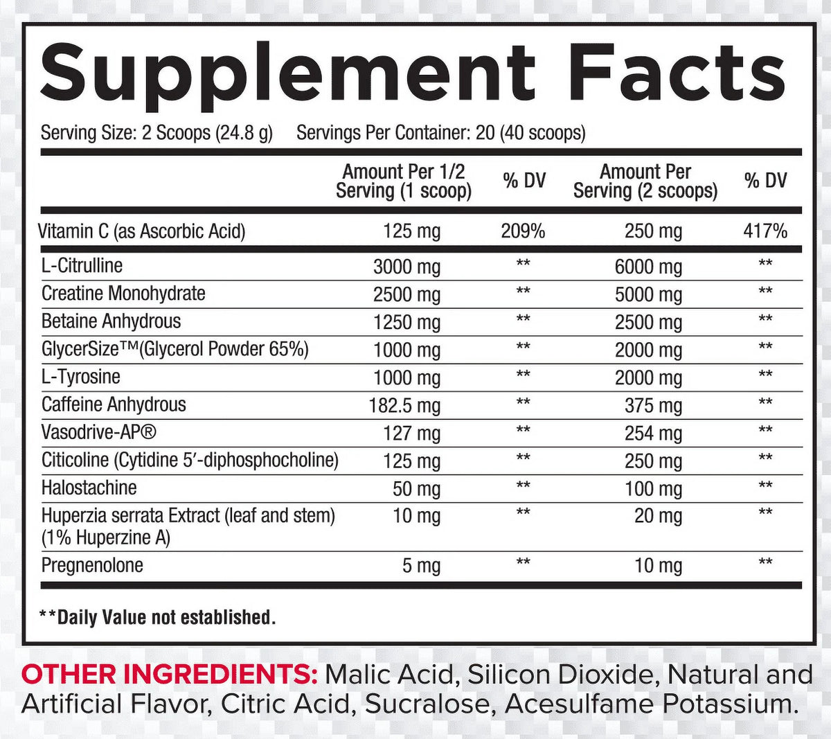Pre Workout 20 Servings Cherry Burst L325146