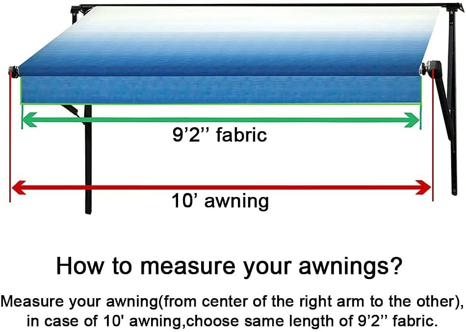 Blue Dune Stripes 10 Feet Vinyl RV Awning Replacement X427634