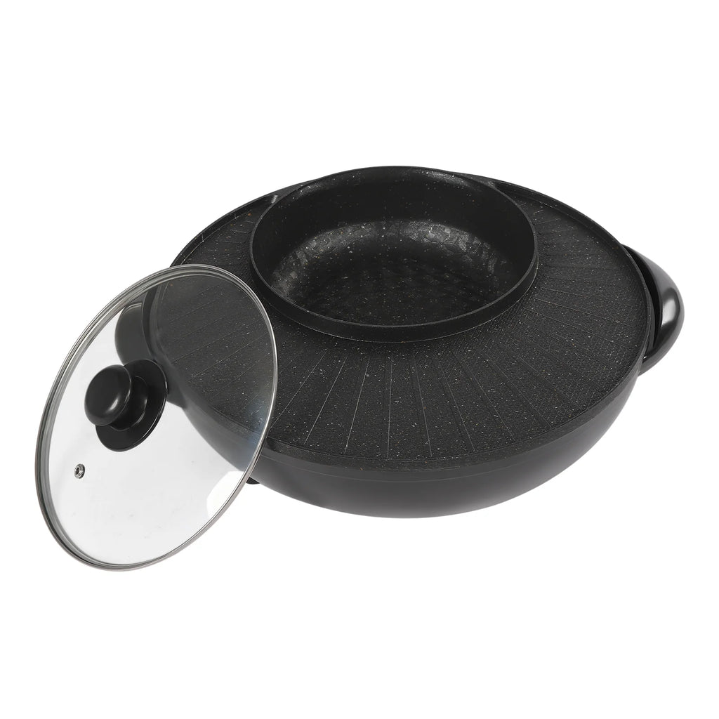 Circular Edition Hotpot Grill Combo Electric Non-stick Black P1592