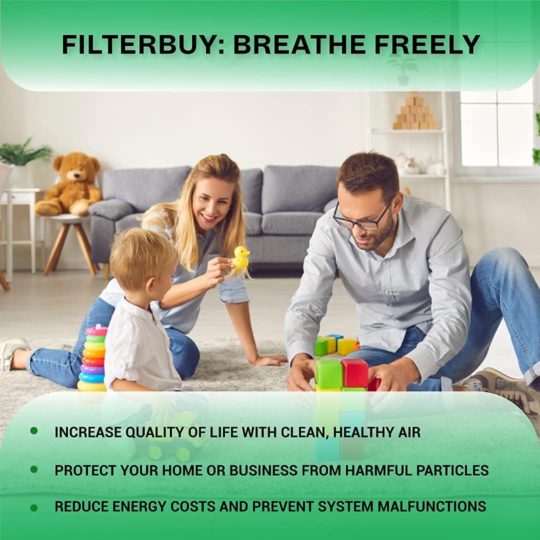 16x25x1 MERV 8 Pleated HVAC AC Furnace Air Filter with Activated Carbon (6-Pack, Black) C889533