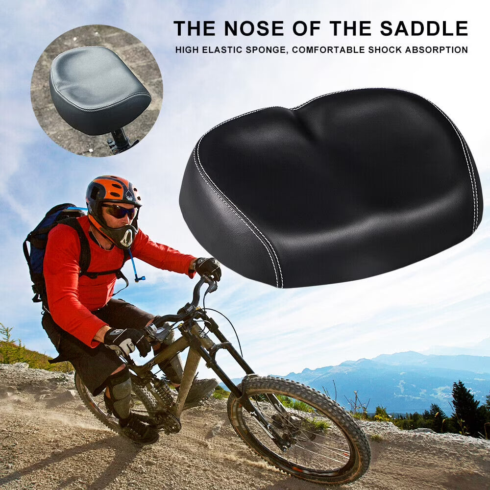 Black Sport Extra Wide Bicycle Seat Cushion R7663