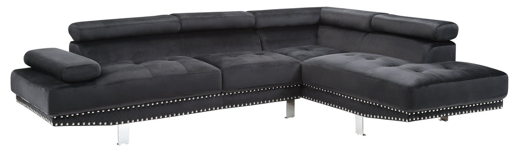 Black Sectional Sofa N713