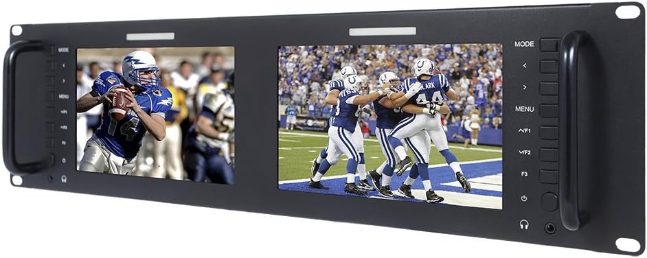 Dual 7 Inch 3RU Broadcast SDI Rack Mount Monitor IPS 1280x800 HD LCD Screen 3G SDI HDMI AV Input and Output K6383