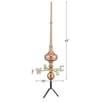 Copper Rooftop Finial with Brass Directionals K46164