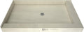48" D x 72" W Shower Pan with Left Trench & Right Dual Curb X675611