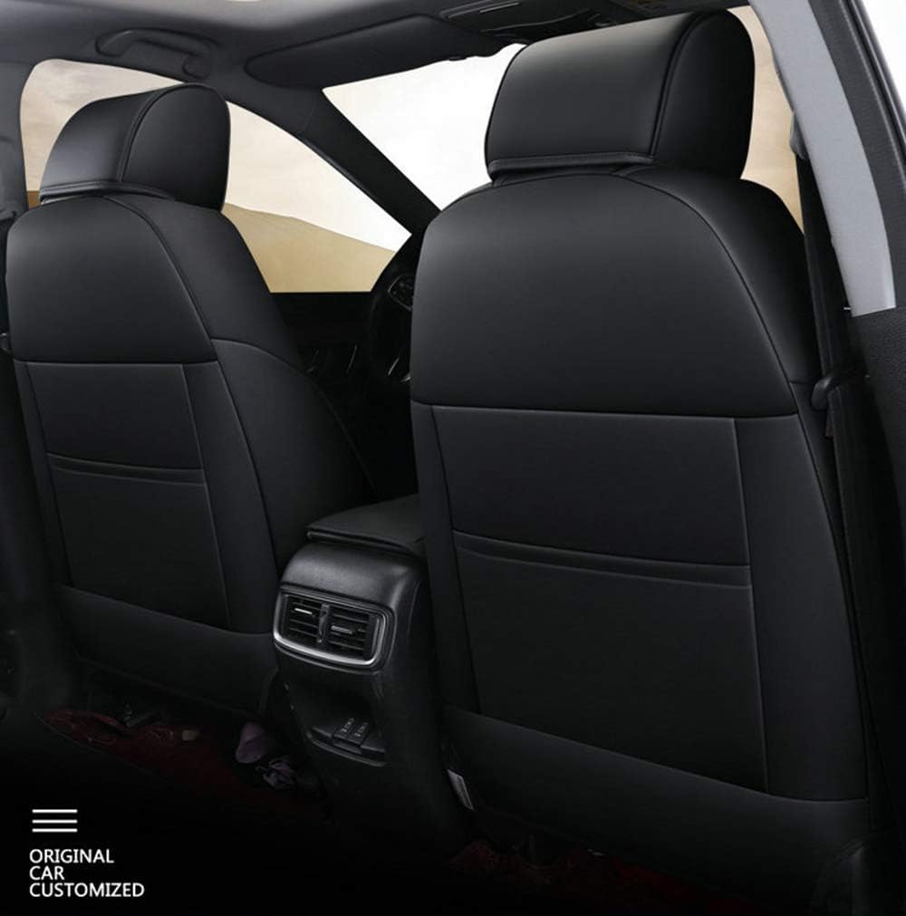 Black Leatherette Full Set Car Seat Covers E2916