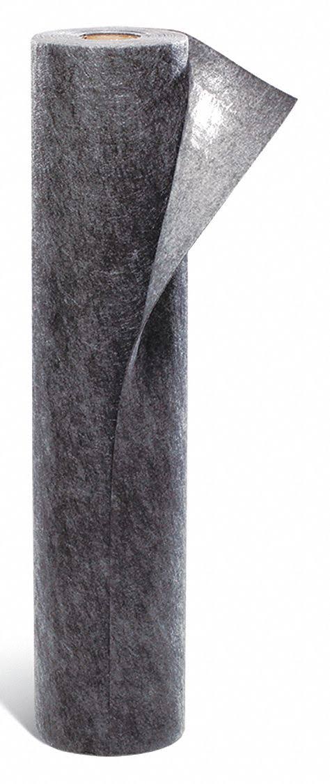 Absorbent Roll, Gray, 5 Ft, Pack of 10 E678851