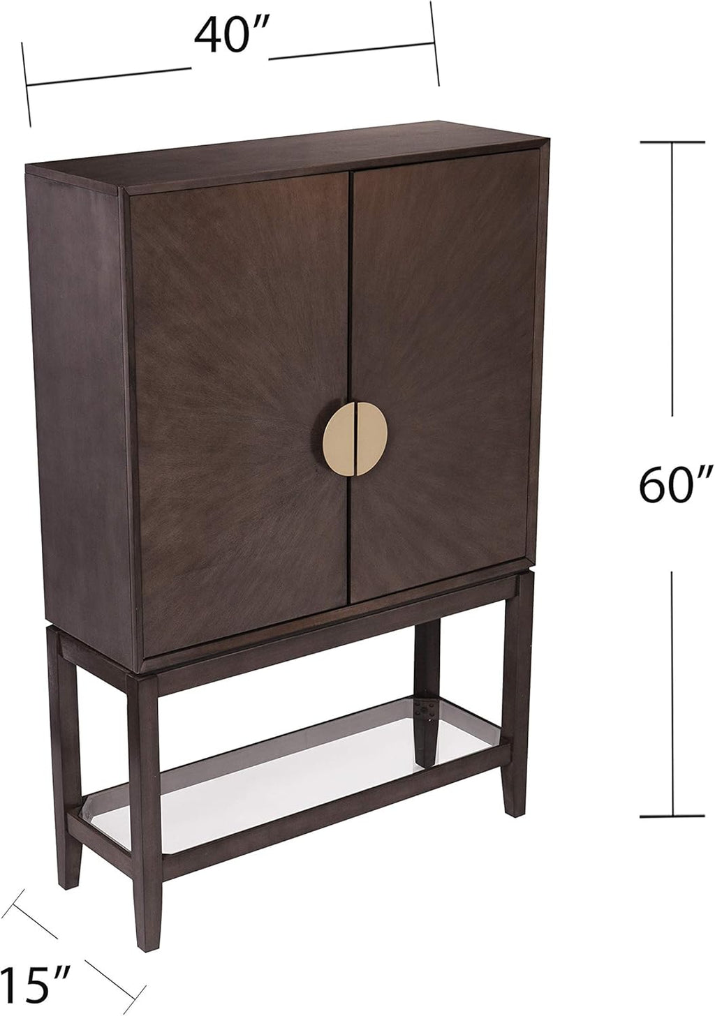 Gray Storage Hutch Bar Cabinet U366732