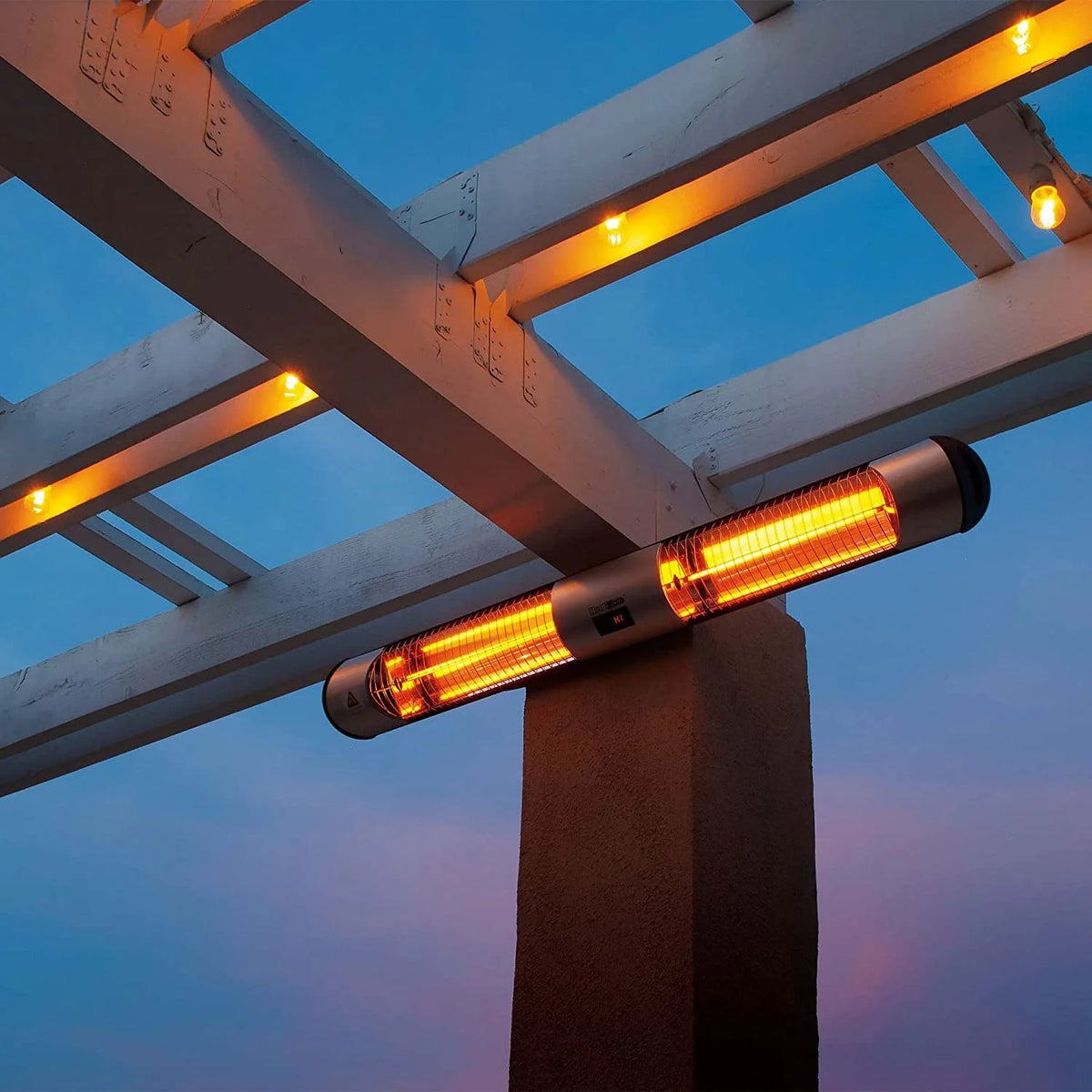Silver Electric Tripod or Wall Mount Patio Heater with Remote Control and Thermostat T8602