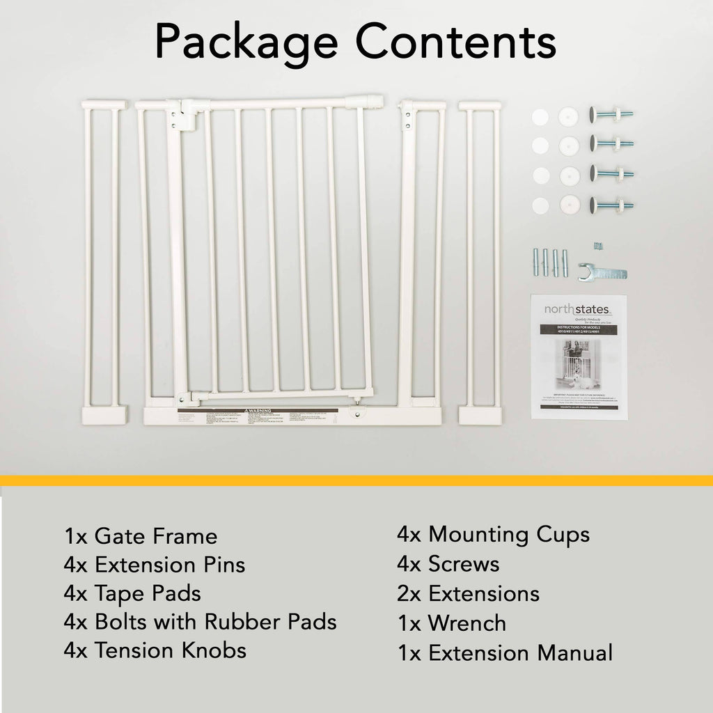Easy-Close 28-38.5x22 Child or Pet Safety Gate + 10.5x22 Gate Extension D686085