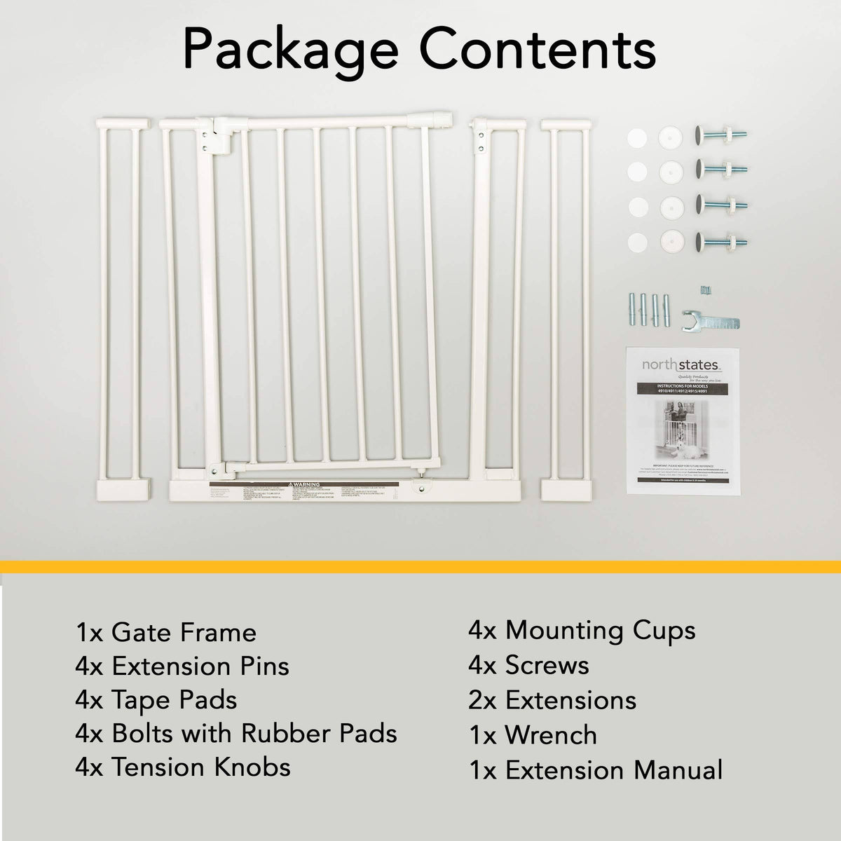 Easy-Close 28-38.5x22 Child or Pet Safety Gate + 10.5x22 Gate Extension D686085