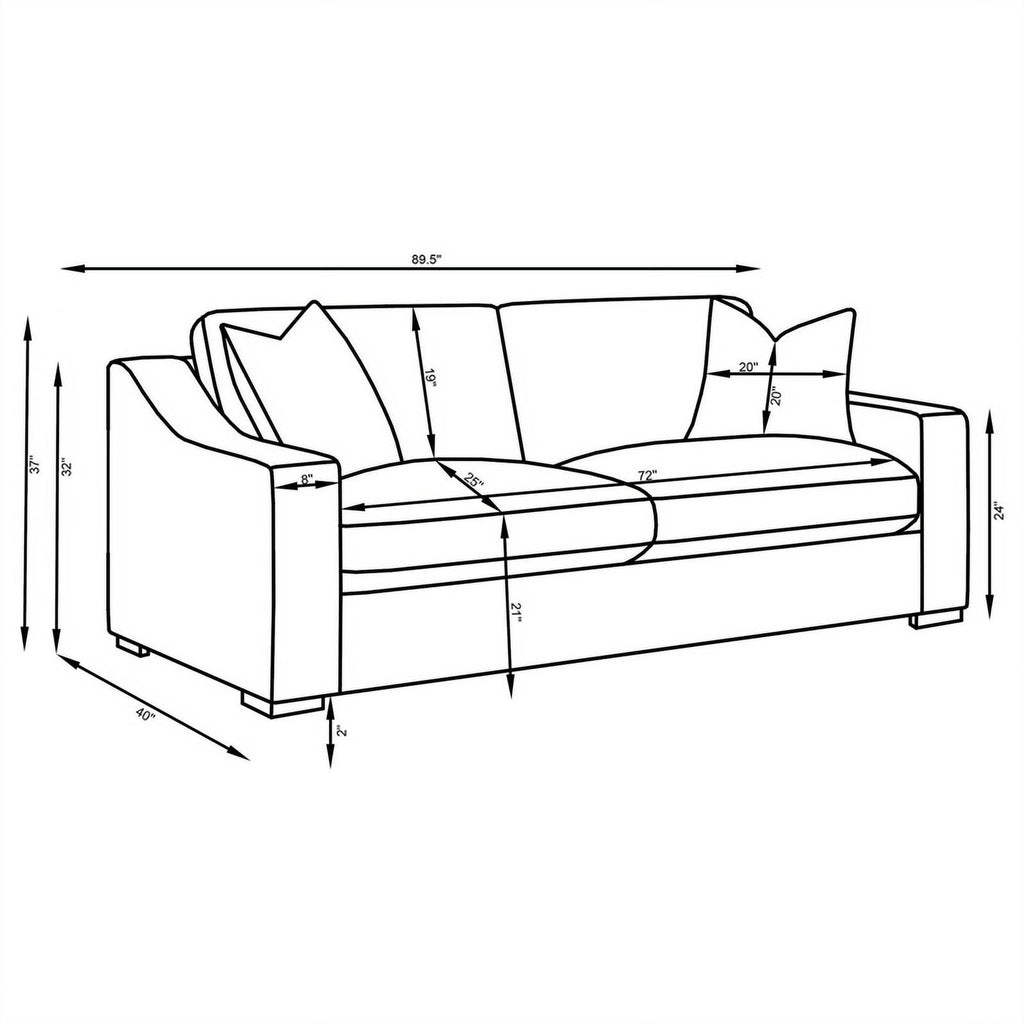 2-piece White Fabric Upholstered Living Room Set E74376