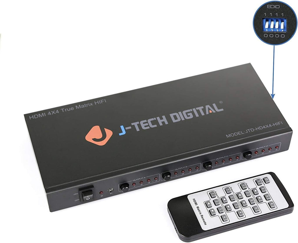 4K 60Hz 4x4 HDMI Matrix Switch with Downscaler EDID HDCP 2.2 HDMI 2.0 W2680