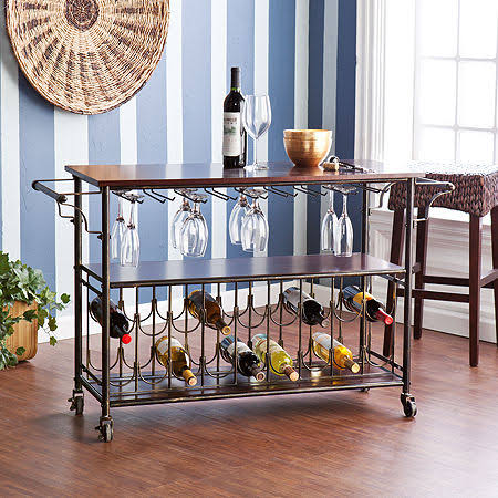 Black Metal-Top Serving Cart Q89907